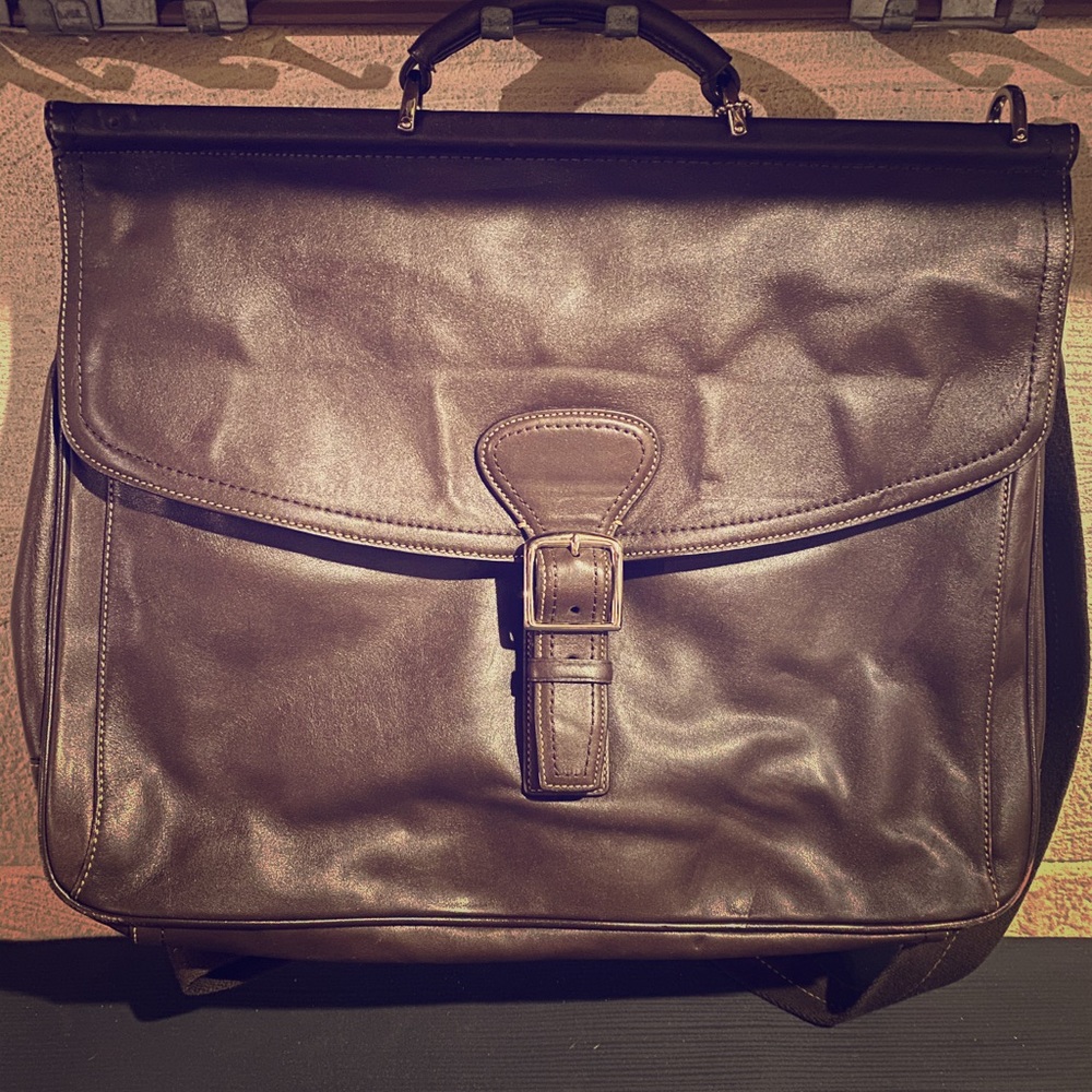 Authentic leather Coach briefcase.